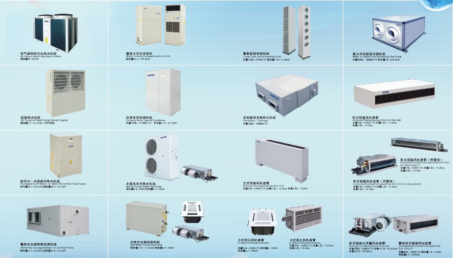 各种中央空调及末端设备